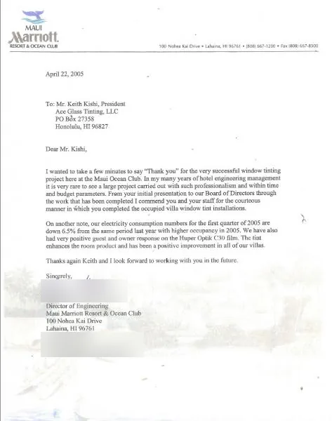 Testimonials — window film by Ace Glass Tinting