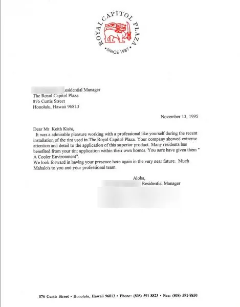 Testimonials — window film by Ace Glass Tinting